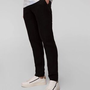 Men’s black trousers Alberto House-Pure 100% Linen Tapered Fit 32 W 34L